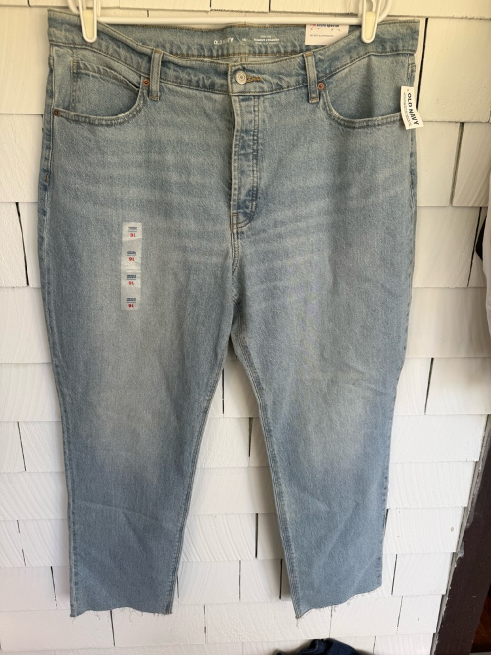 Old Navy NWT Light Blue Slouchy Straight Jeans-16